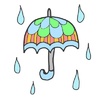 レトロ傘　雨