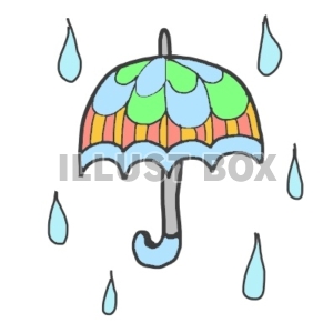 レトロ傘　雨