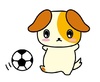 サッカーしている犬のイラスト