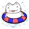 【夏休み猫】　プール