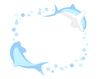 イルカと水玉の青色フレーム