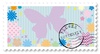 【切手風イラスト】お花と蝶々