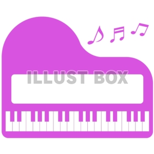 【ワンポイントイラスト】ピアノ教室　お名前　ピンク
