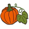 【ワンポイントイラスト】ハロウィンイラスト16　かぼちゃはっぱつき