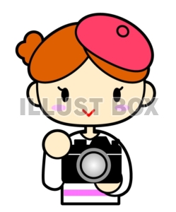 カメラマン（写真家）女の子イラストカット