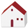 【ワンポイントイラスト】北欧デザインシリーズ　赤い屋根の家01