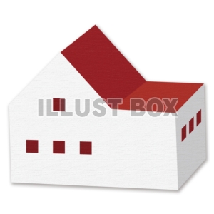 【ワンポイントイラスト】北欧デザインシリーズ　赤い屋根の家0...