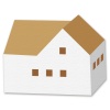 【ワンポイントイラスト】北欧デザインシリーズ　茶色い屋根の家04
