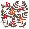 【ワンポイントイラスト】北欧デザインシリーズ　赤い実と葉っぱ02