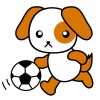 サッカー犬のイラストカット
