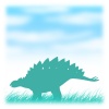 【ワンポイントイラスト】　恐竜シリーズ　ステゴサウルス02