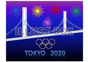 【商業利用不可】オリンピック・花火と橋