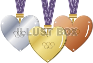 【商業利用不可】オリンピック・ハート型メダル金・銀・銅