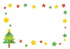 クリスマスツリーと星のフレーム