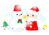 クリスマス装飾・雪ダルマとサンタクロース小人