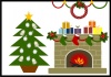 クリスマス・暖炉とツリー