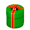 クリスマスのプレゼントボックス・円筒緑