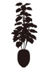 【シルエット】植物シリーズ　鉢植えと花瓶　05