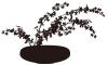 【シルエット】植物シリーズ　鉢植えと花瓶　10