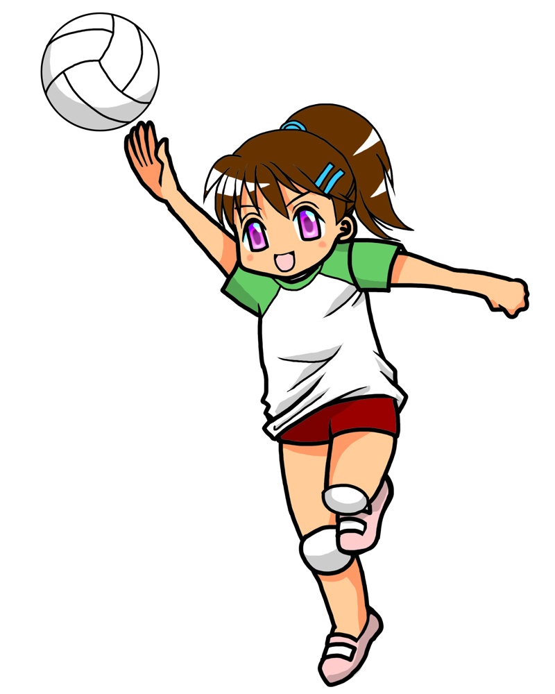 バレーボールをする女の子