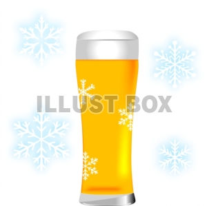 ビールグラスと雪の結晶