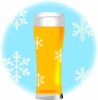 ビールグラスと雪の結晶2