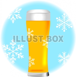 ビールグラスと雪の結晶2