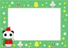 【クリスマス素材】パンダ雪だるまのフレーム