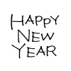 年賀状　”HAPPY　NEW　YEAR”　文字のみ