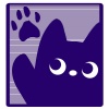 足跡をつける猫（紫）