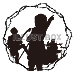 【シルエット】ロックバンド　人物　バンド02