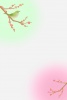 【年賀状素材】梅とうぐいす　背景付き
