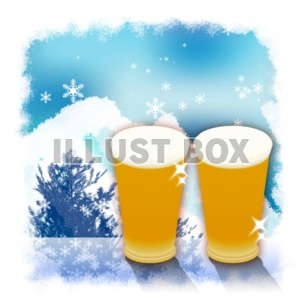【ワンポイントイラスト】冬のビールで乾杯