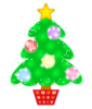 クリスマスツリー（キラキラポップ）【透過PNG】