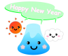 年賀状 富士山 HAPPY NEW YEAR 3【透過PNG】【EPS】