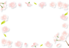 桜の花と葉っぱのフレーム【透過PNG】