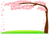 桜の樹の丘フレーム【透過PNG】【EPS】