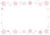 桜の花とシャボン玉のフレーム【透過PNG】