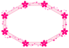 桜とレースのフレーム（六角形 ピンク）[透過PNG]
