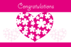 花柄ハートのピンクのメッセージカード
