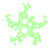 水玉模様の桜（緑と白） [透過PNG]