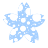 水玉模様の桜（水色と白） [透過PNG]