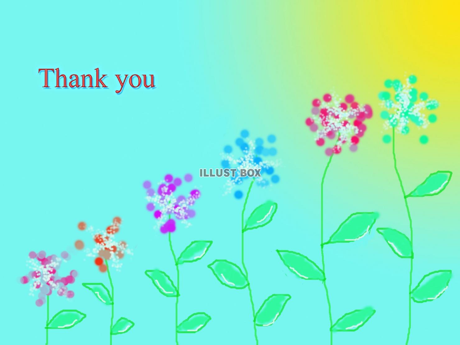 鮮やかな色調のカード〈Thank you〉