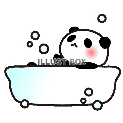 お風呂に入ってる入浴パンダちゃんイラスト