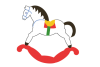 白い馬のロッキングホースのPNG透過画像