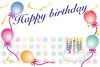風船とバースデーケーキの誕生日カード