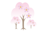入学式に使えるピンクの桜の木のイラストPNG透過