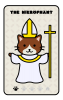 ネコのタロットカード5 教皇　(透過PNG)