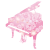 コスモス柄のピアノ2【透過PNG】