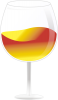 ワイングラス（黄色ドリンク）【透過PNG】